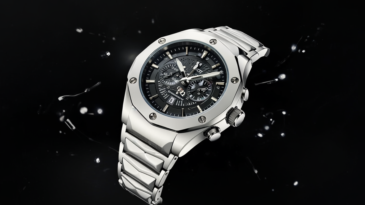 Diamond Cut Model | Engraved Chain (Silver Inner Black)