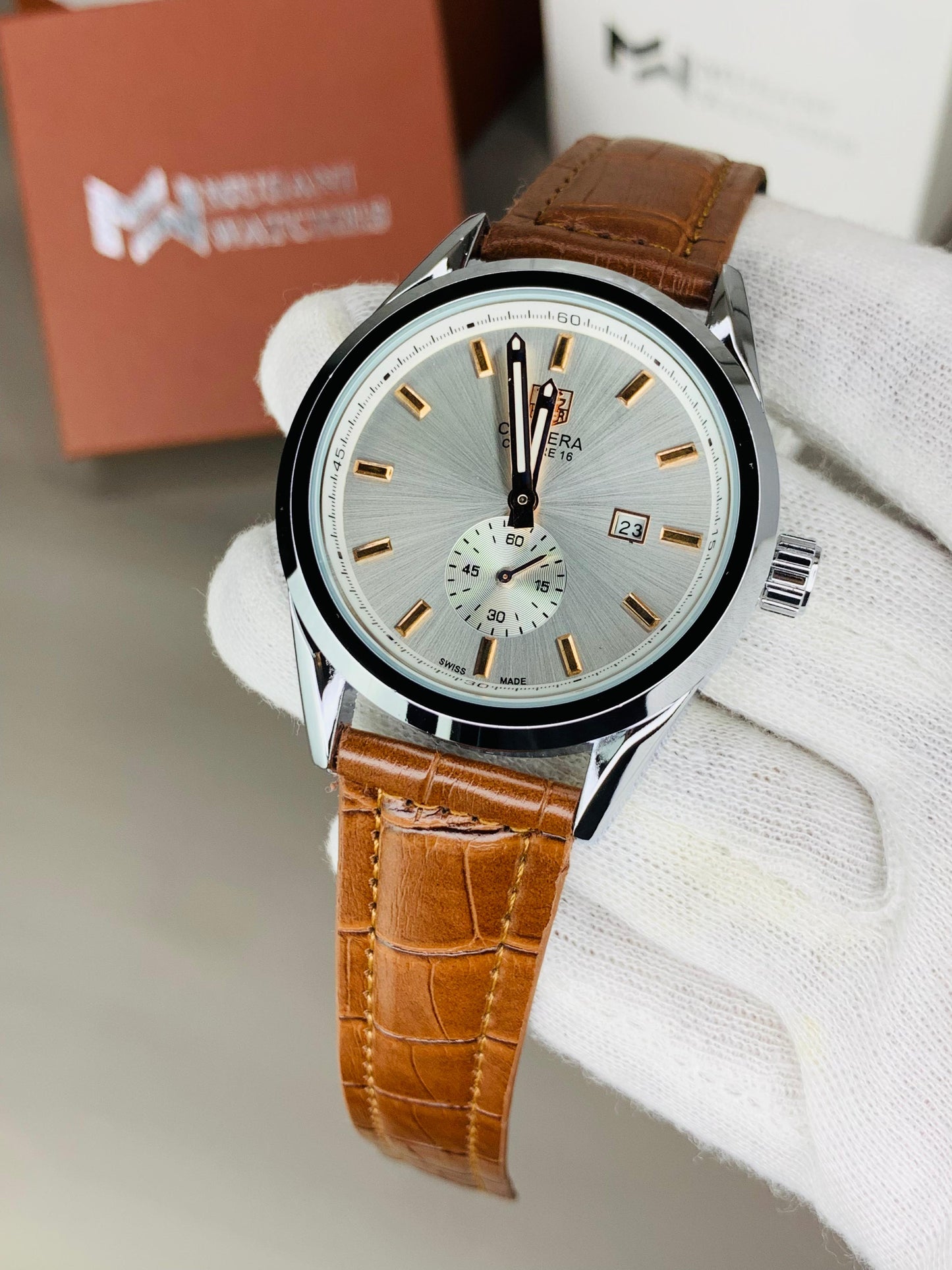 Tag Calibre Brown (With Down Seconds Movement)